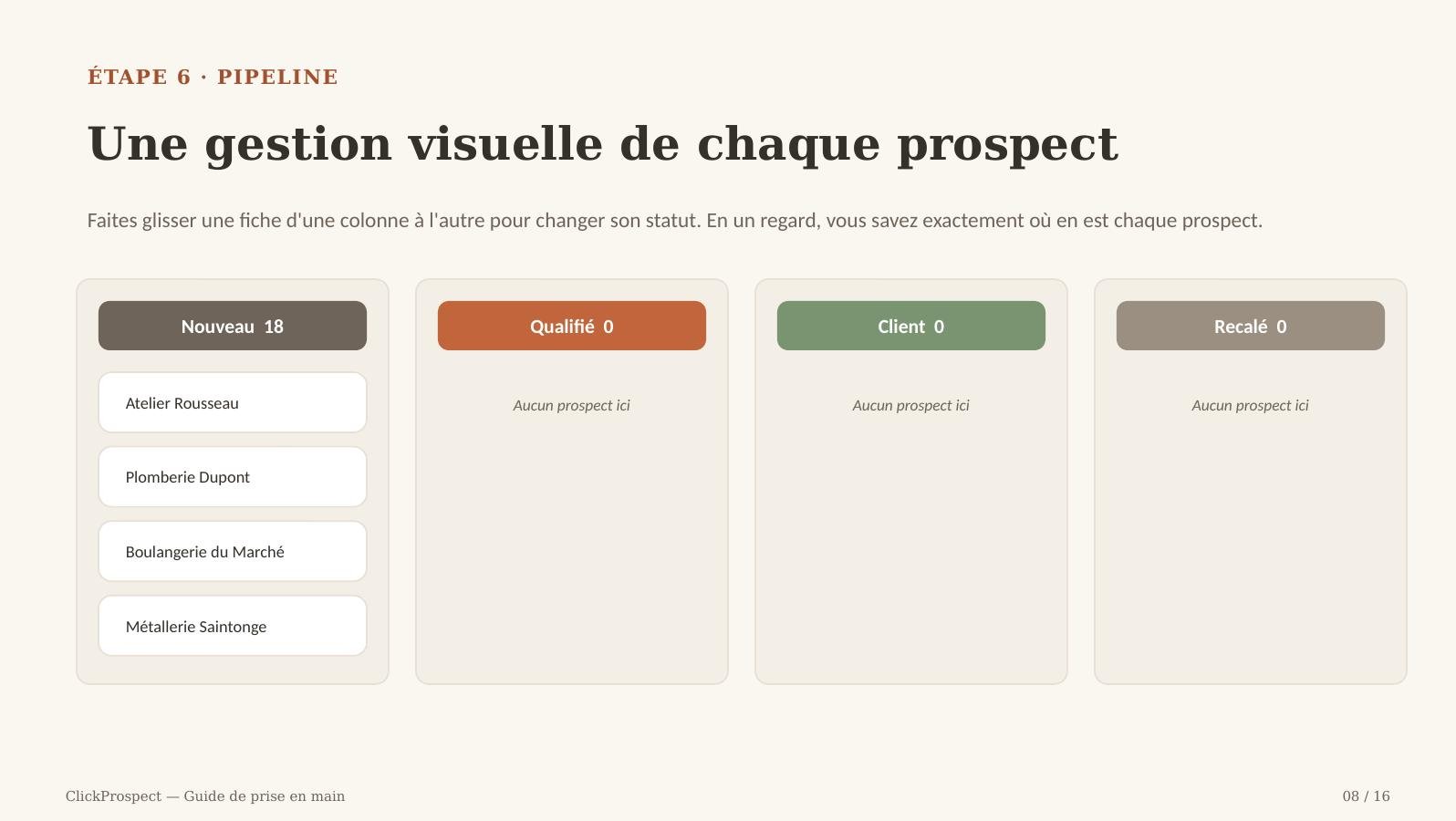 Guide ClickProspect — écran 8 sur 16