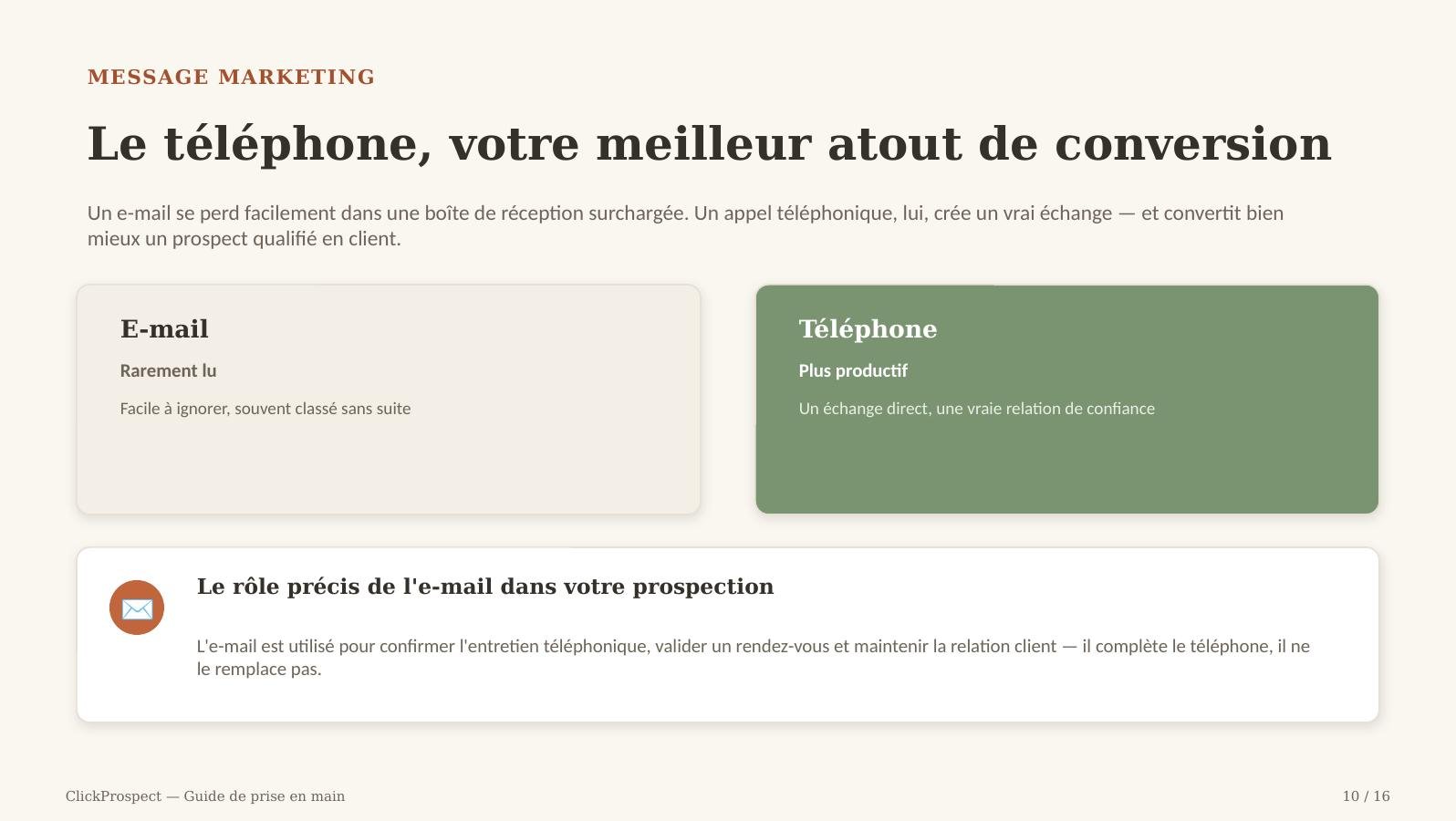 Guide ClickProspect — écran 10 sur 16