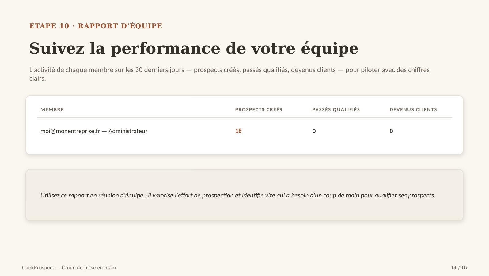 Guide ClickProspect — écran 14 sur 16