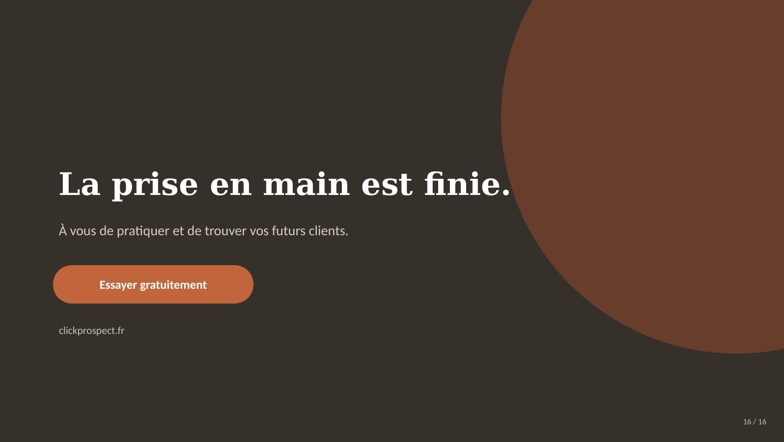 Guide ClickProspect — écran 16 sur 16